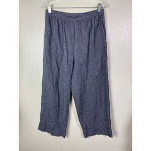 Hot Cotton Marcware Womens Cropped Pull on Pants XL Blue Linen Cotton USA Boho